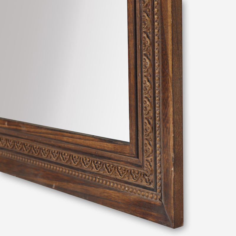 brown framed mirror